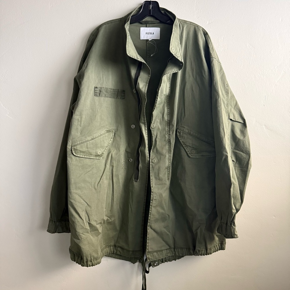 Revolve PISTOLA Army green Oversize Utility Zip jacket Size S NWOT